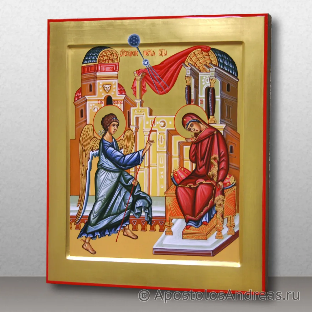 Икона Благовещение Пр. Богородицы с золочением фона, 24х30, 2020 — образец № 2