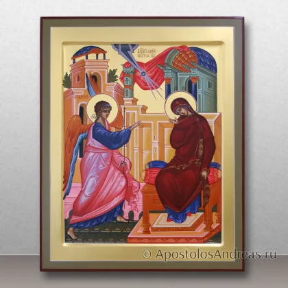 Икона Благовещение Пресвятой Богородицы с золочением фона — миниатюра № 6