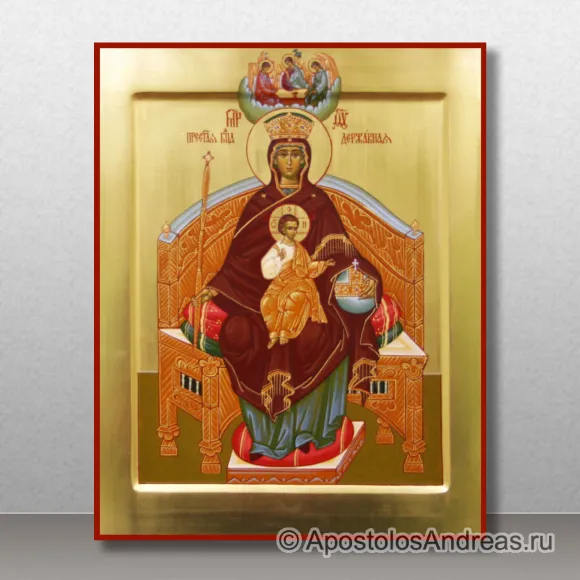 Рукописная икона Державная Божия Матерь