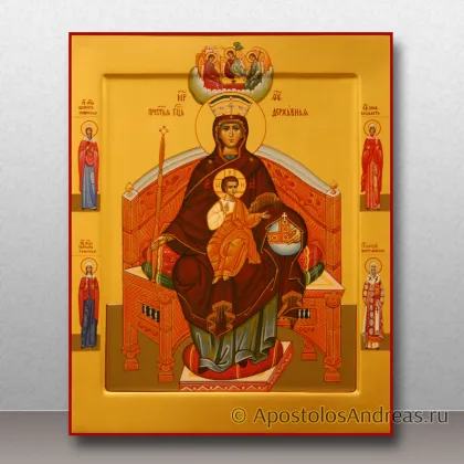 Икона Державная Божья Матерь (с предстоящими) — миниатюра № 6