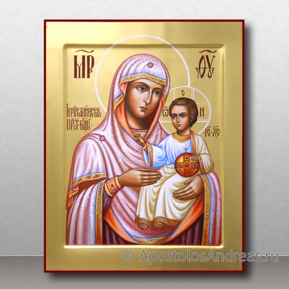 Рукописная икона Иерусалимская Божия Матерь