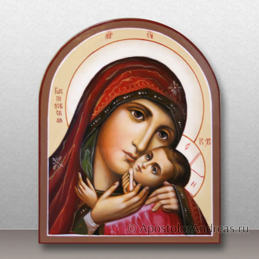 Икона Богородицы Касперовская (арочная доска), 12х15, 2025 — образец № 2