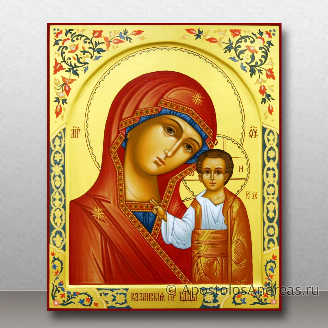 Икона Казанской Божьей Матери (арочный ковчег, орнамент), образец № 56