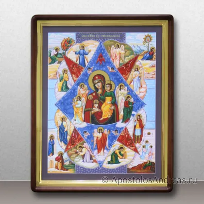 Икона в киоте Неопалимая купина (с золочением нимбов) — миниатюра № 10