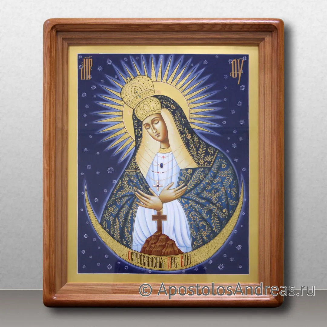 Икона в киоте Остробрамская Божия Матерь, в киоте - 48х58, 2022 — образец № 3