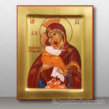 Икона Божья Матерь Почаевская, с золочением фона — миниатюра № 3