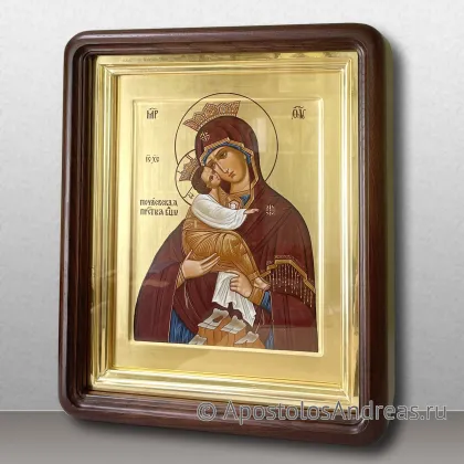 Икона Почаевская Богородица, с золочением фона, в киоте — миниатюра № 4