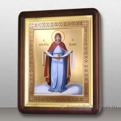 Икона Покров Пресвятой Богородицы (с орнаментом, в киоте) — миниатюра № 24