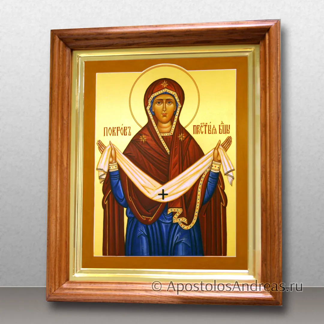 Икона Покров Пресвятой Богородицы, 24х30, в киоте: 31х37, 2026 — образец № 29