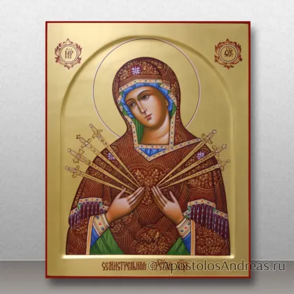 Икона Богородица Семистрельная (с золочением фона) — миниатюра № 37