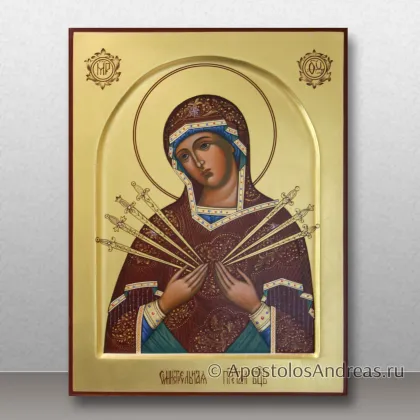 Икона Богородица Семистрельная (с золочением фона) — миниатюра № 42