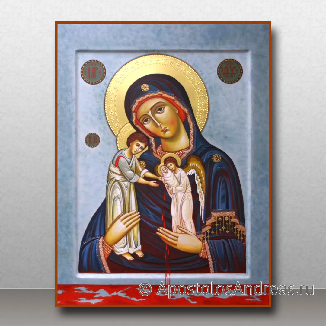 Икона Скорбящая о младенцах, во чреве убиенных, 24х30, 2022 — образец № 1