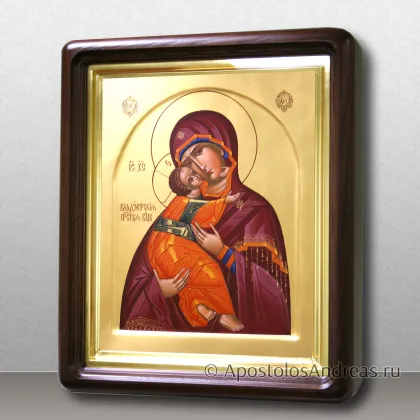 Икона Владимирская Божья Матерь, с арочным ковчегом, в киоте — миниатюра № 31