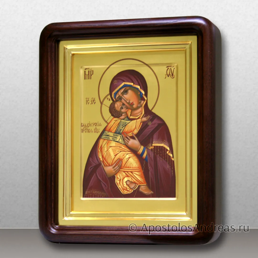 Икона Владимирская Божья Матерь в киоте, в киоте - 25х31, 2025 — образец № 35