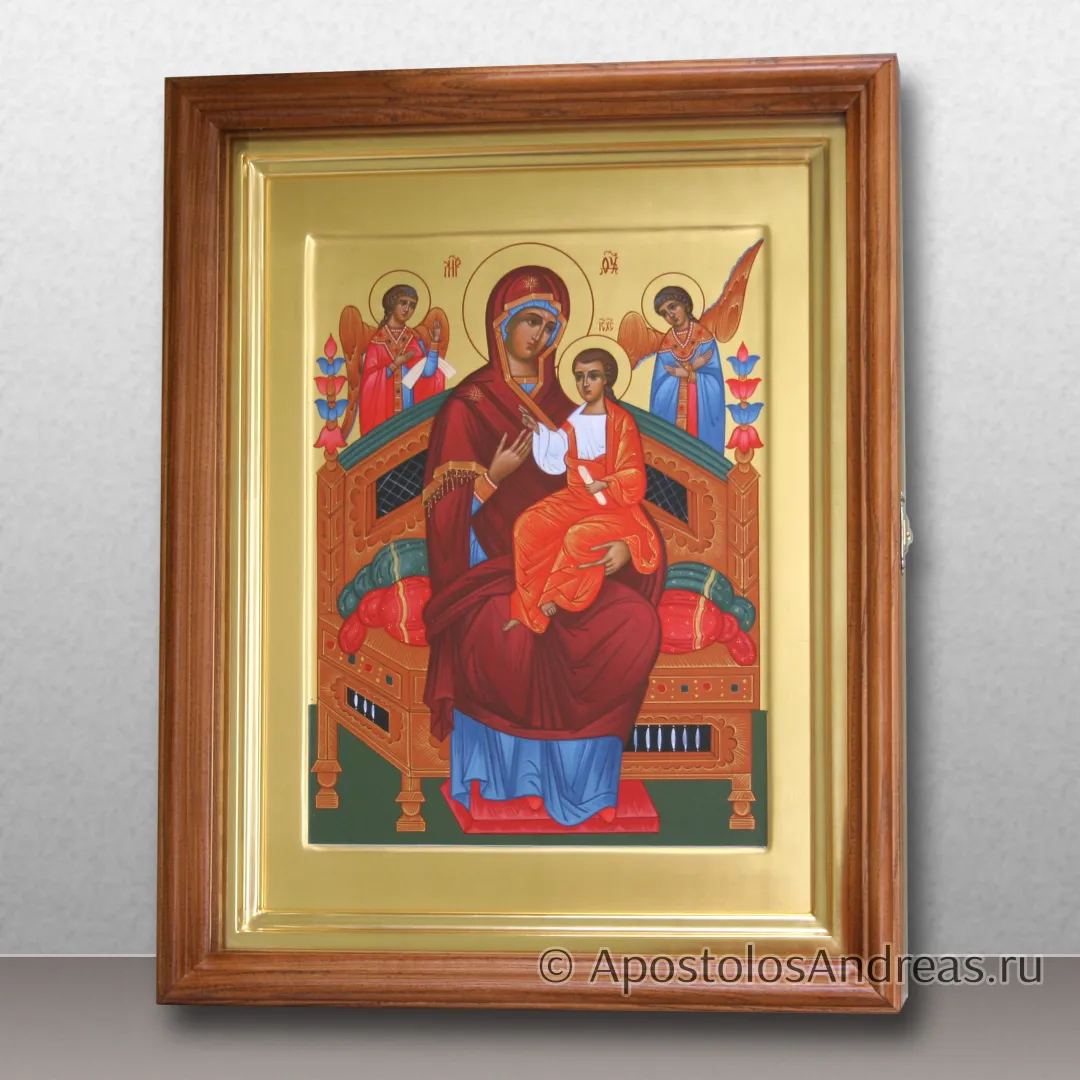 Икона в киоте с дверцей Всецарица (с золочением фона), 30х40, в киоте - 37х47, 2026 — образец № 22