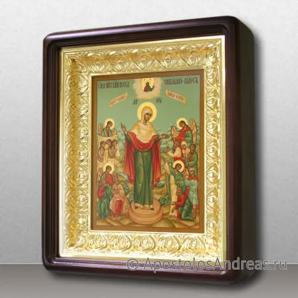 Икона Божьей Матери Всех скорбящих радость, в киоте с резной рамой, миниатюра № 5