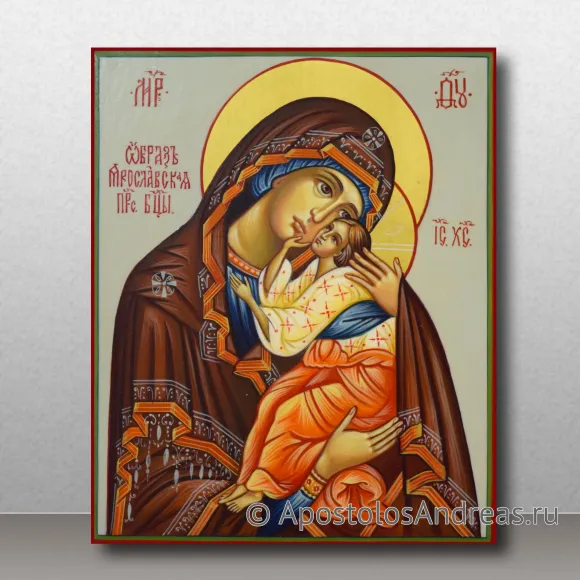Рукописная икона Ярославская Божия Матерь