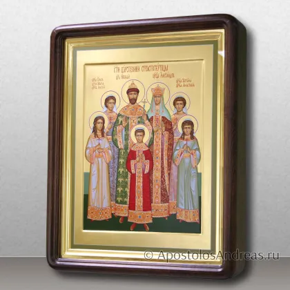 Икона Царская семья с золочением фона (в киоте) — миниатюра № 16