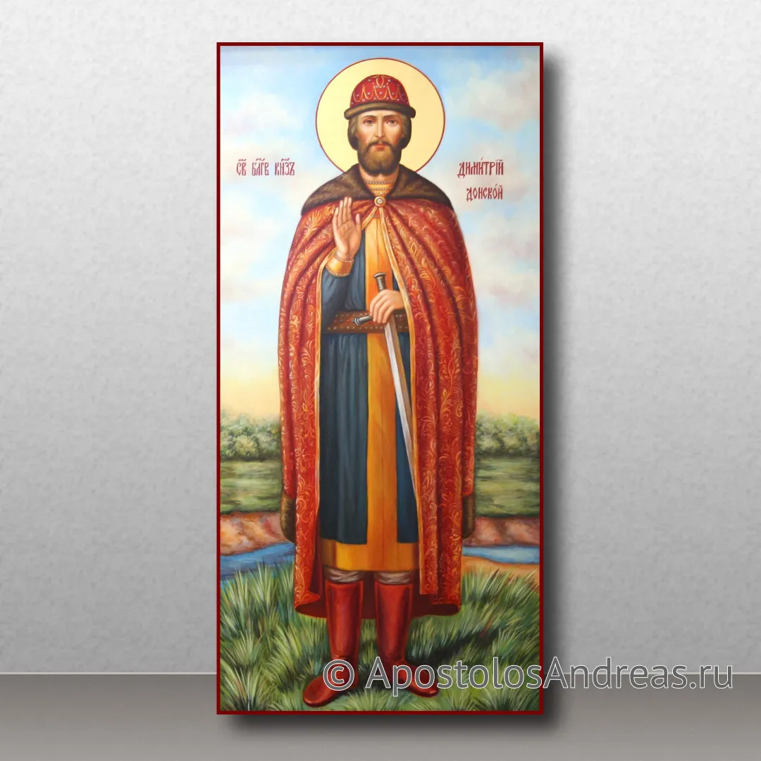 Икона Димитрий Донской, благоверный князь (Дмитрий), 25х50, 2023 — образец № 2