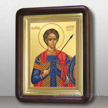 Икона в киоте Димитрий Солунский с золочением, миниатюра № 16