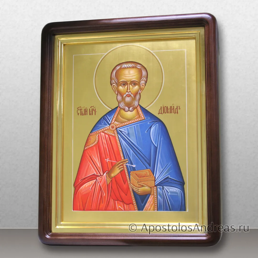 Икона Диомида мученика в киоте, образец № 3