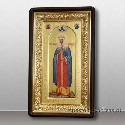 Мерная икона Елены царицы (арочный ковчег, гравировка фона, киот с резной рамой), миниатюра № 18