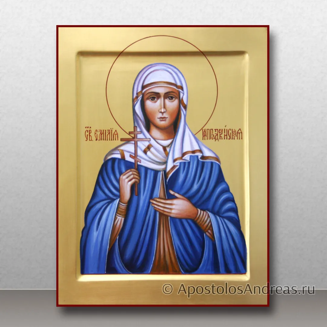 Икона Эмилии Каппадокийской (с золочением фона), 24х30, 2025 — образец № 5