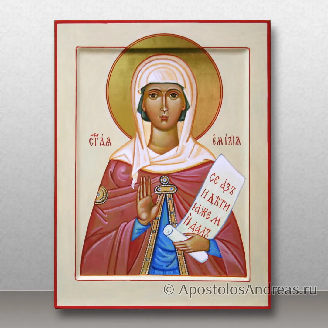 Икона Эмилии Каппадокийской (с золочением нимба), 18х24, 2025 — образец № 7