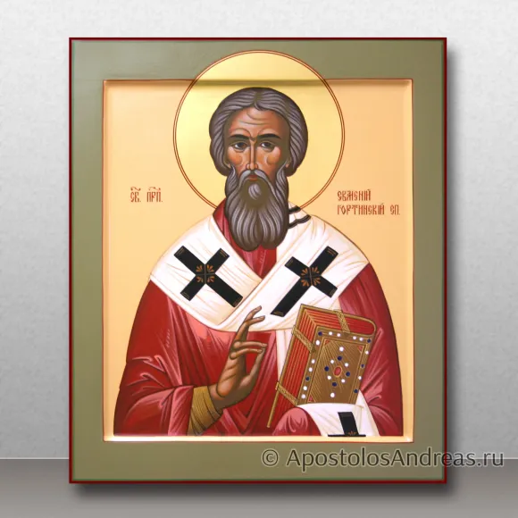 Рукописная икона Евмений Гортинский, епископ, преподобный