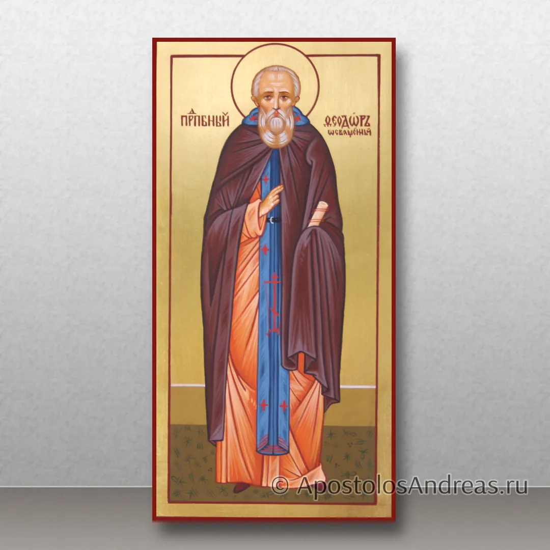 Икона Феодор Освященный, преподобный, игумен, 10х20, 2025 — образец № 2