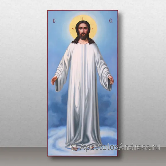 Рукописная икона Господь грядущий