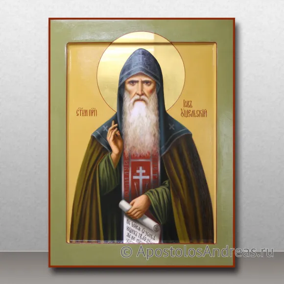 Рукописная икона Иов Ущельский, преподобный