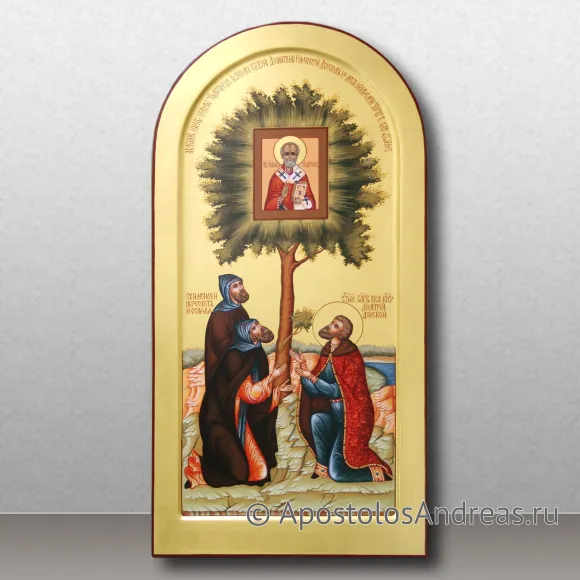 Рукописная икона Явление свт. Николая князю Димитрию Донскому