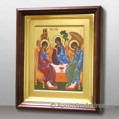 Икона Святой Троицы, киот с профильной рамой — миниатюра № 7