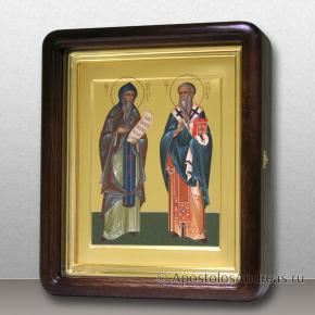 Икона Кирилла и Мефодия в киоте с дверцей, миниатюра № 2