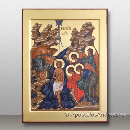 Икона Крещение Господне с золочением фона — миниатюра № 7