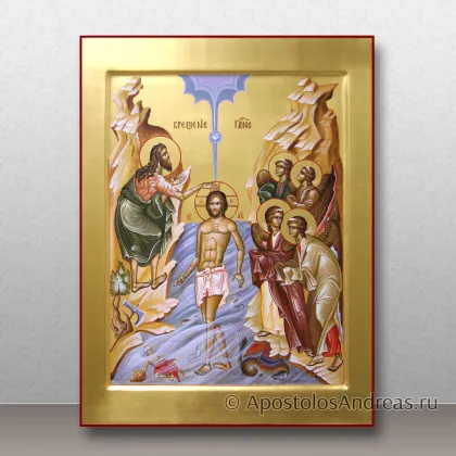 Икона Крещение Господне (с золочением фона) — миниатюра № 8