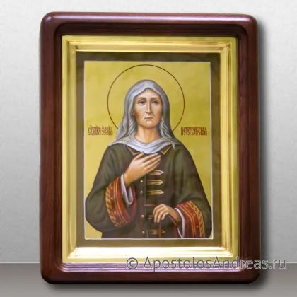 Икона Ксении Петербургской в стиле реализм, в киоте — миниатюра № 16