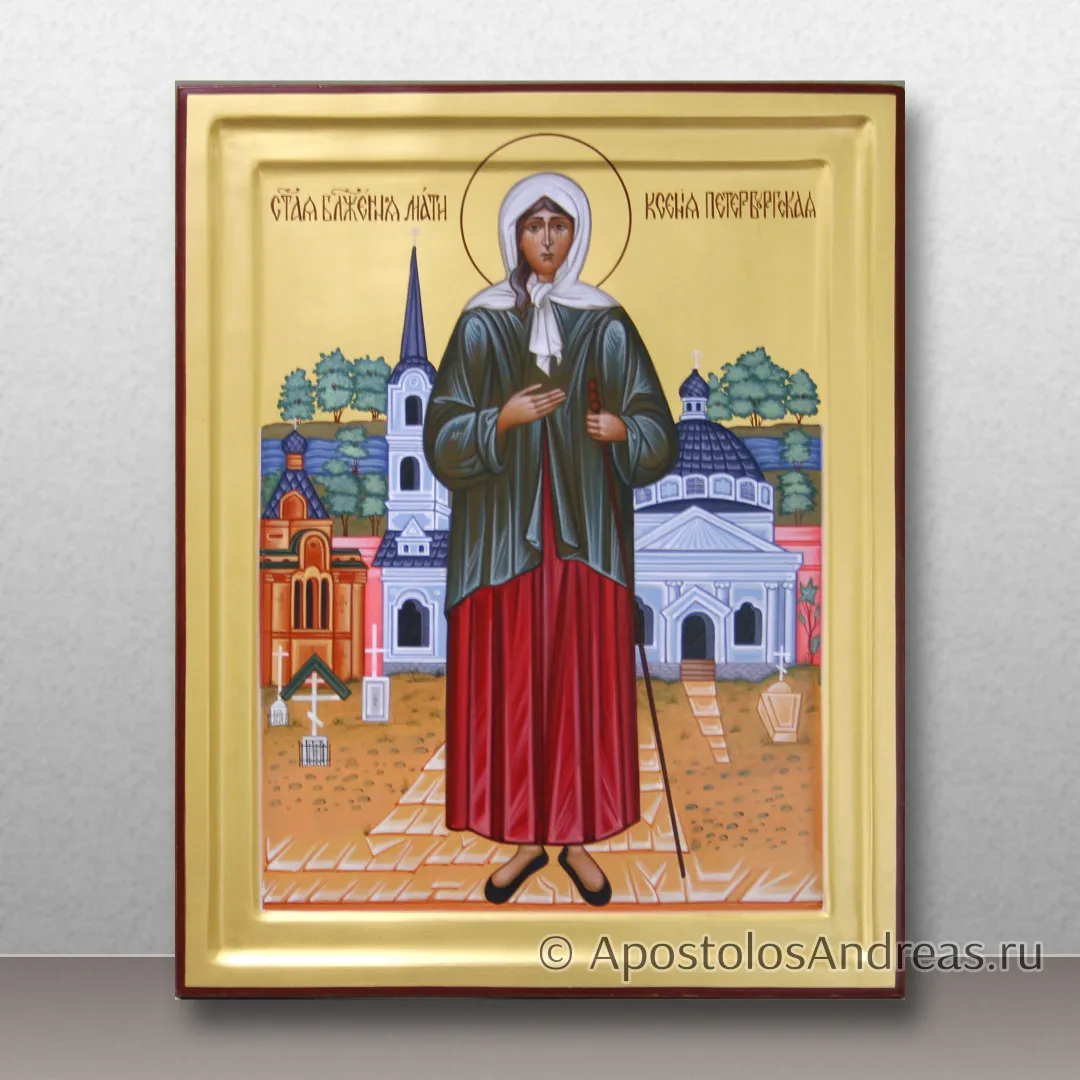 Икона Ксения Петербургская (с пейзажем), 24х30, 2025 — образец № 24