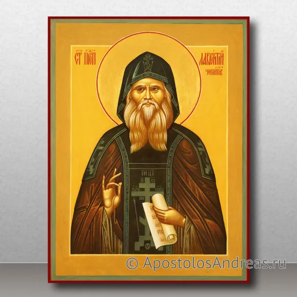 Рукописная икона Лаврентий Черниговский, преподобный