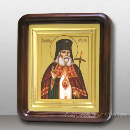 Икона Лука Крымский с золочением фона, в киоте — миниатюра № 26