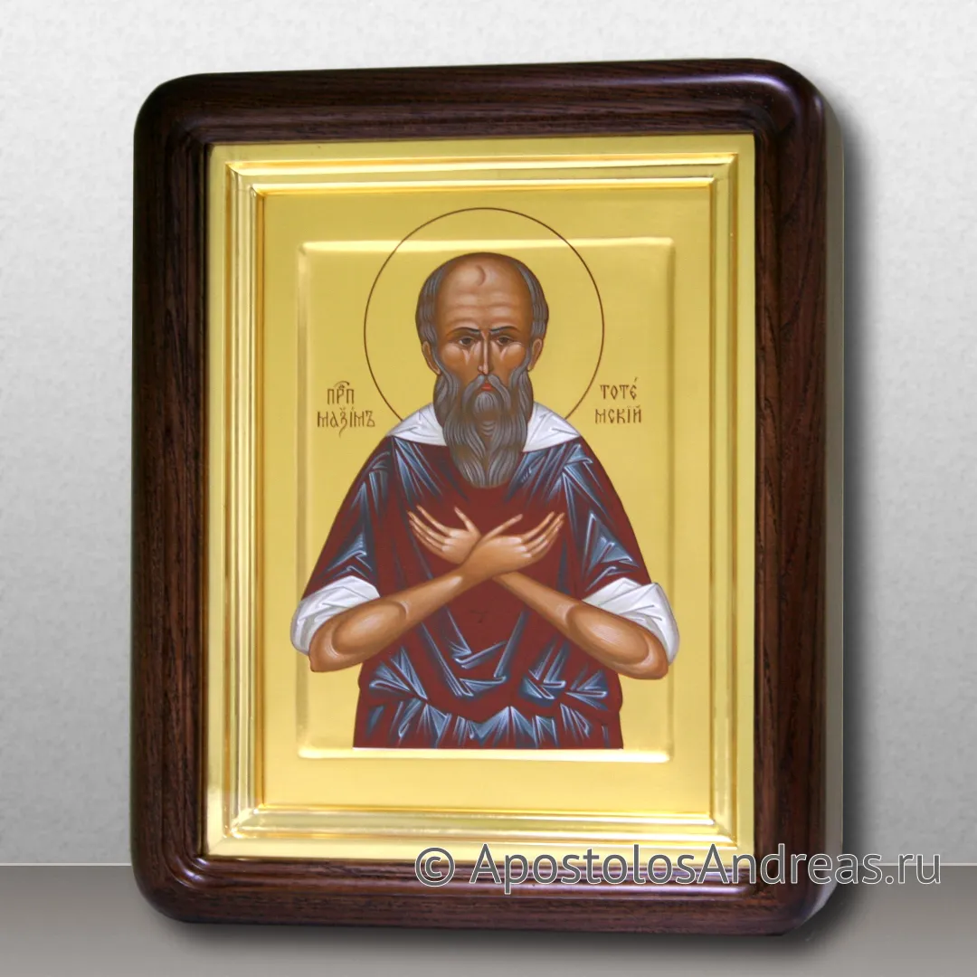 Икона Максим Тотемский, праведный, пресвитер, 18х24 (в киоте - 25х31), 2024 — образец № 2