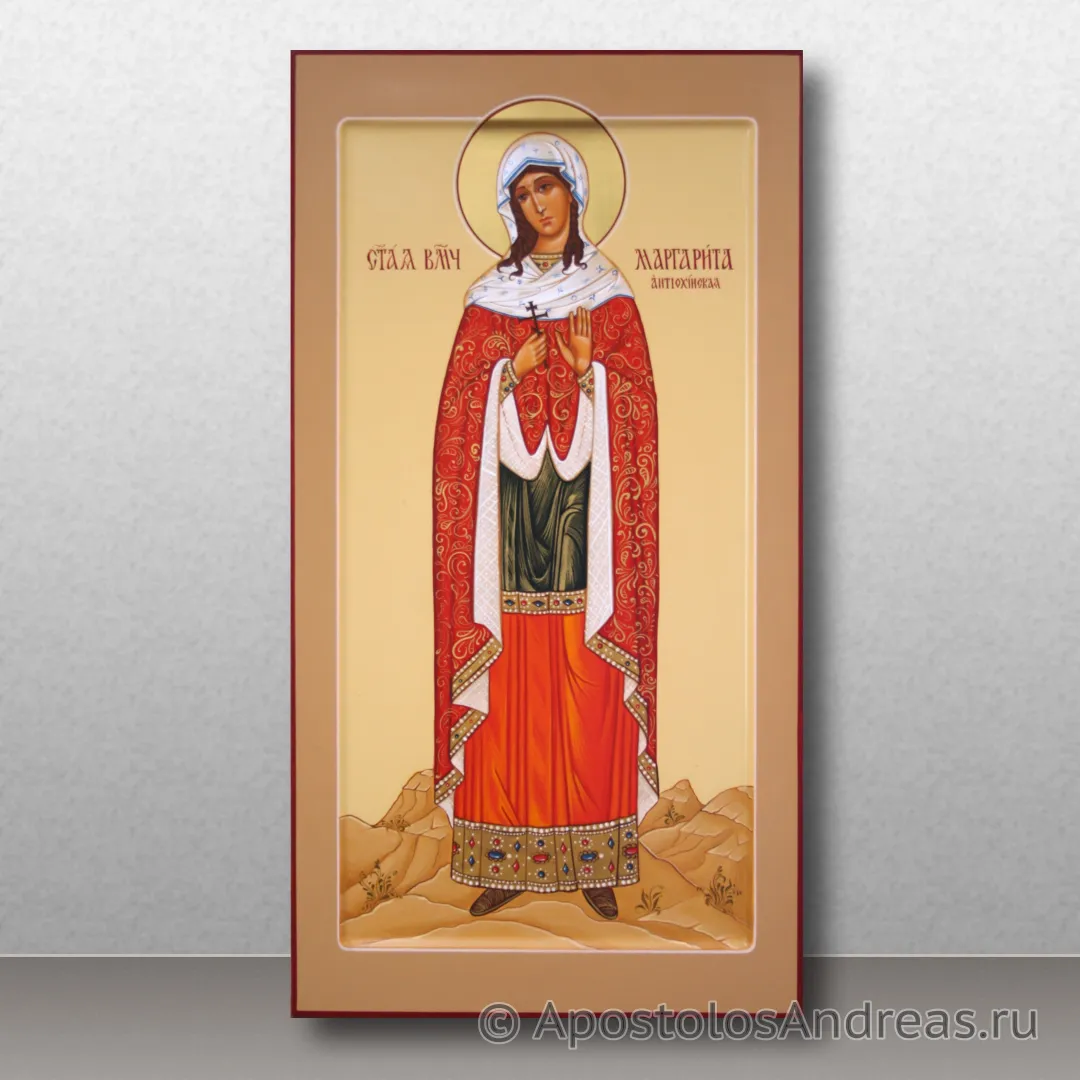 Икона Марина (Маргарита) Антиохийская, великомученица, 25х50, 2023 — образец № 6