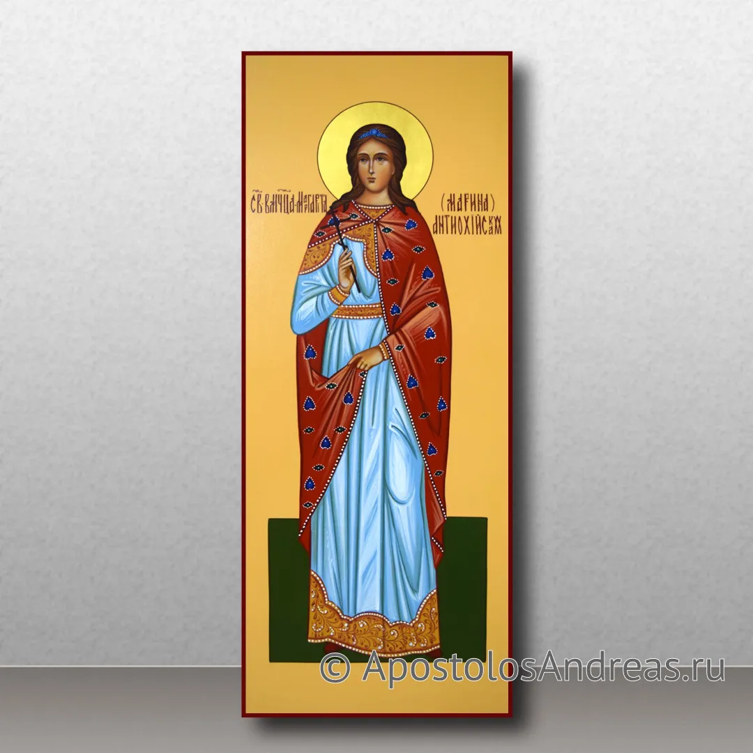 Икона Марина (Маргарита) Антиохийская, великомученица, 25х50, 2023 — образец № 7