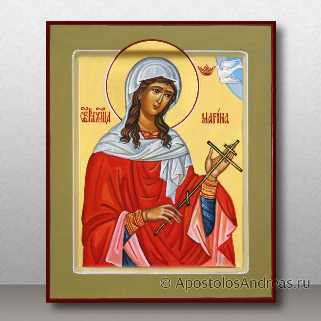 Икона Марина (Маргарита) Антиохийская, великомученица, 13х16, 2024 — образец № 8