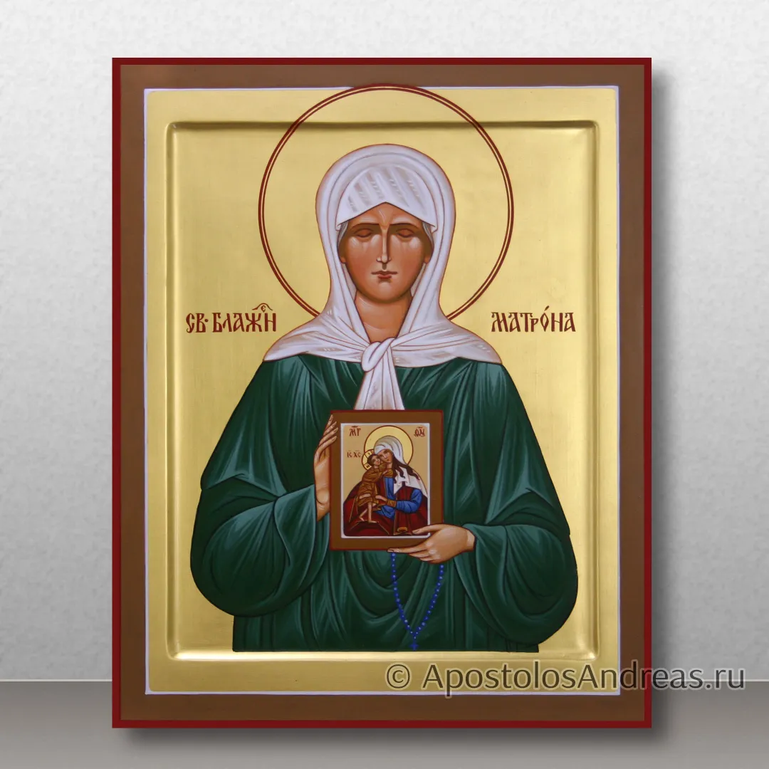 Икона Матрона Московская с золочением фона, образец № 30