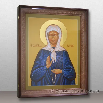 Икона Матрона Московская в киоте с резной мореной рамой, с дверцей, миниатюра № 34