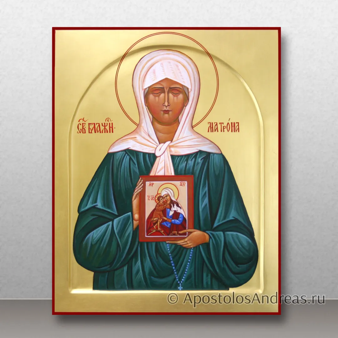 Икона Матрона Московская (с золочением фона), образец № 36