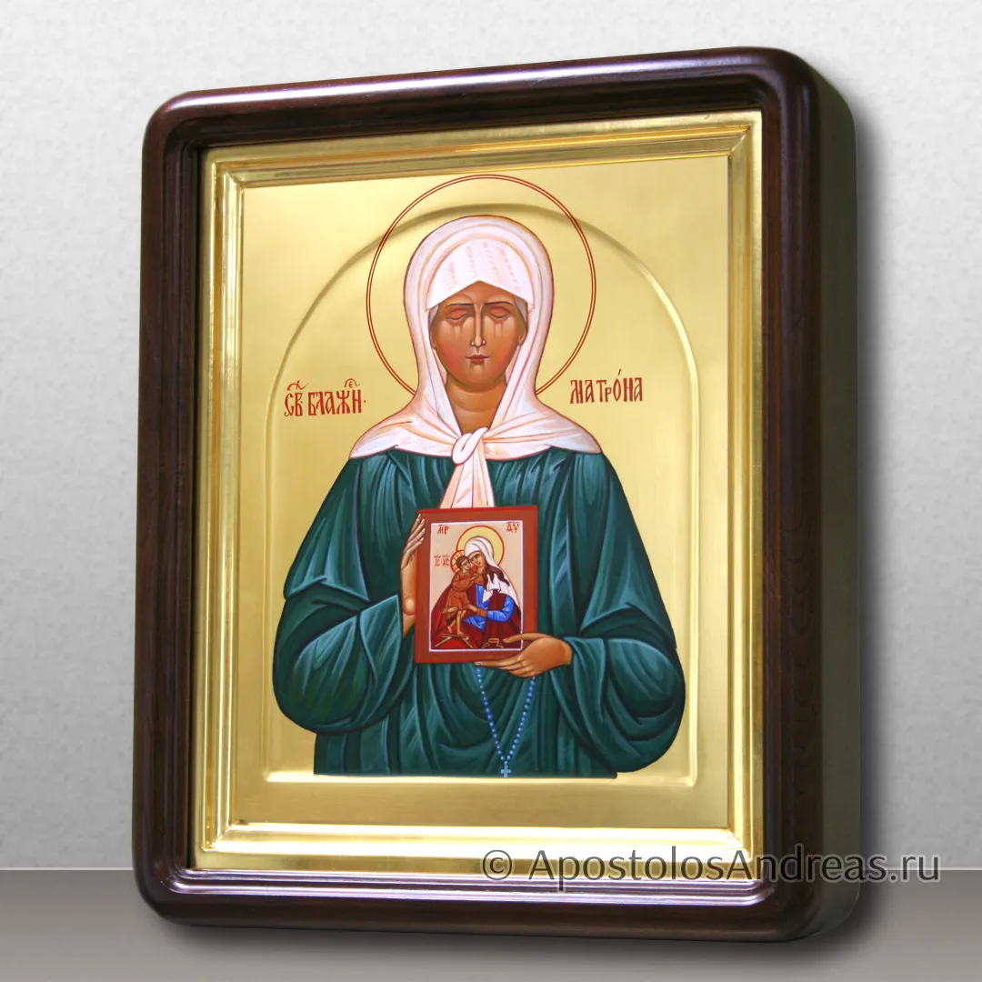 Икона в киоте Матрона Московская (с золочением фона), образец № 37