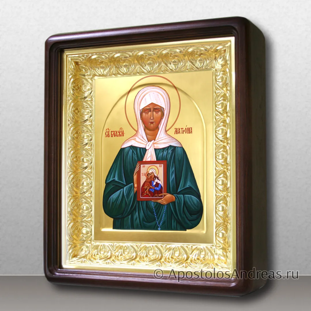 Икона в киоте (резная рама) Матрона Московская, образец № 38